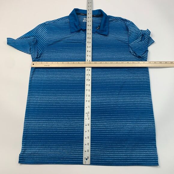 Nike Polo Shirt Mens L Blue Dri Fit Golf Tour Performance Innovation Stripe - Picture 6 of 11